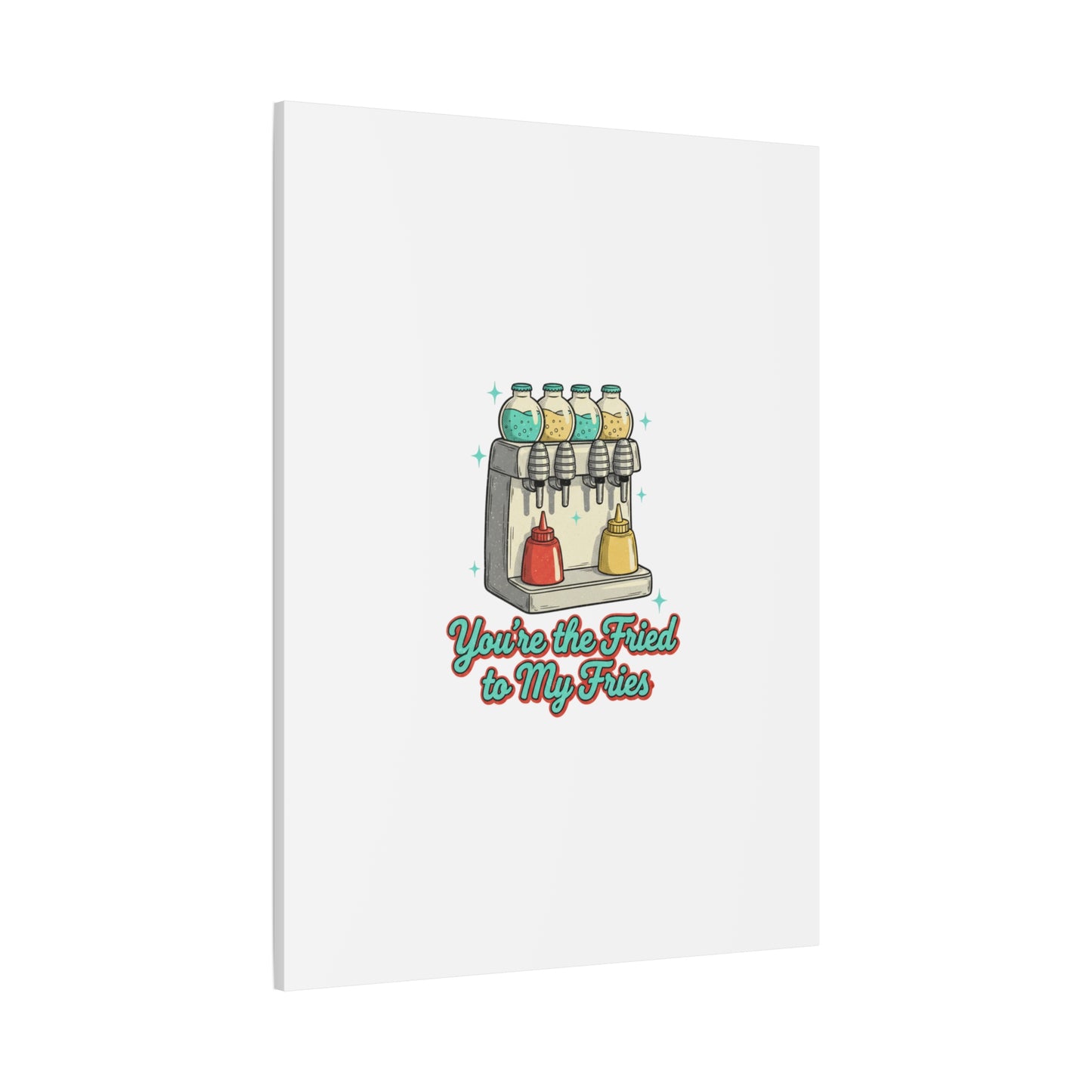 You’re the Fried to My Fries Canvas | Retro Diner Matchbook, Pantry Label Art