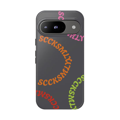 Y2K Wavy Script Tough Case for Google Pixel- Gray