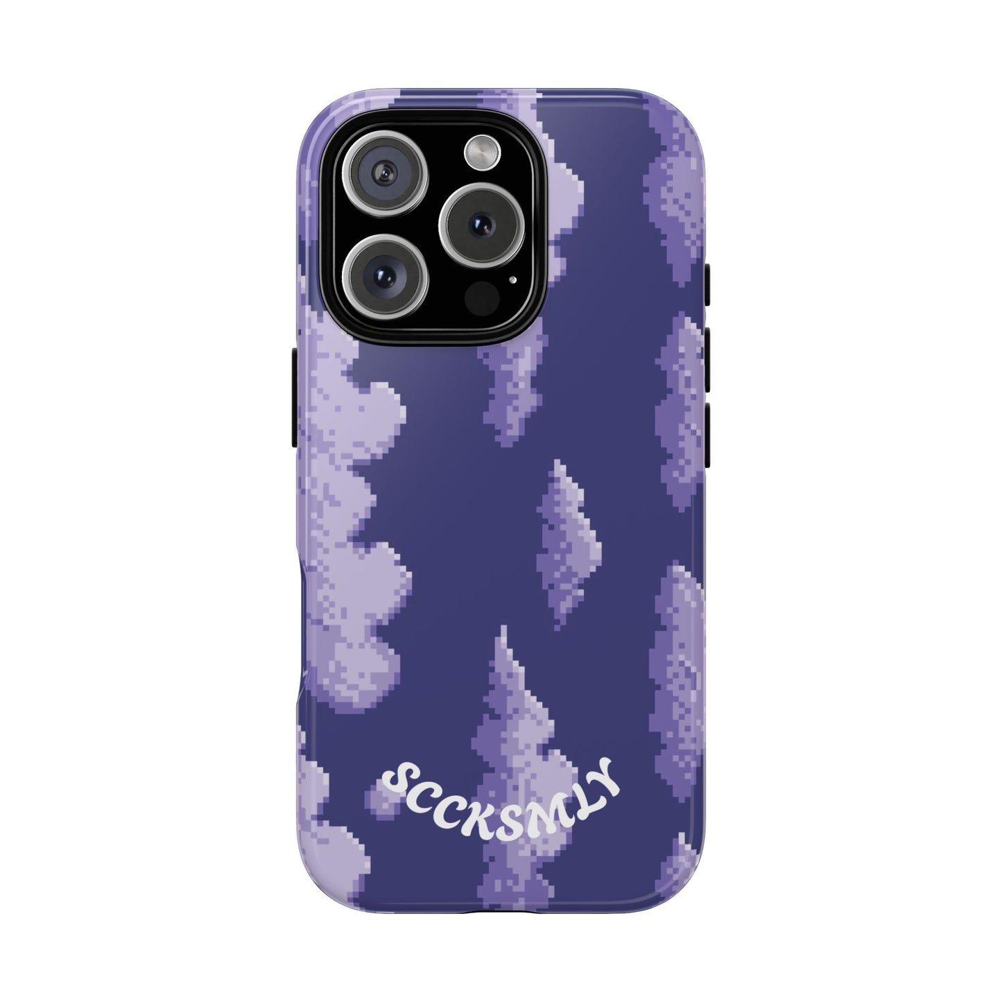 Lilac Pixel Cloud Tough Phone Case for Apple