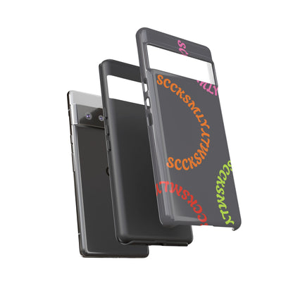 Y2K Wavy Script Tough Case for Google Pixel- Gray