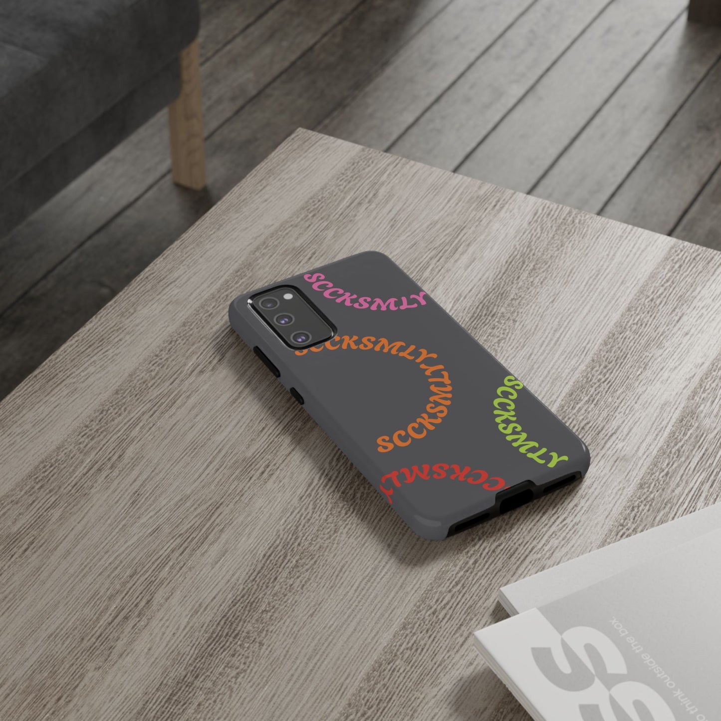 Y2K Wavy Script Tough Case for Samsung- Gray