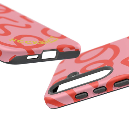 Red Candy Swirls Tough Phone Case for Samsung