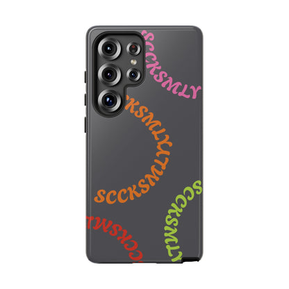 Y2K Wavy Script Tough Case for Samsung- Gray