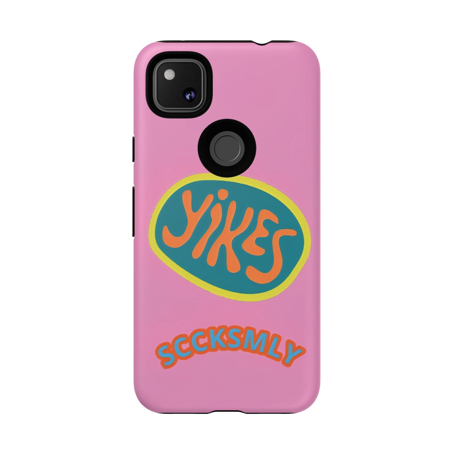 Pink "YIKES" Tough Phone Case for Google Pixel