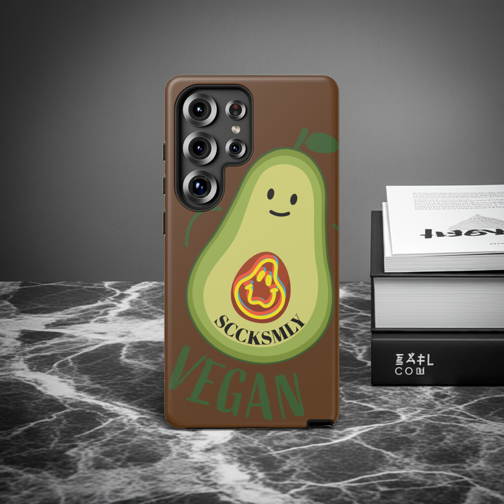 Playful Vegan Avocado Phone Case for Samsung