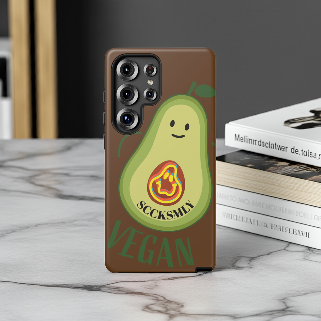 Playful Vegan Avocado Phone Case for Samsung